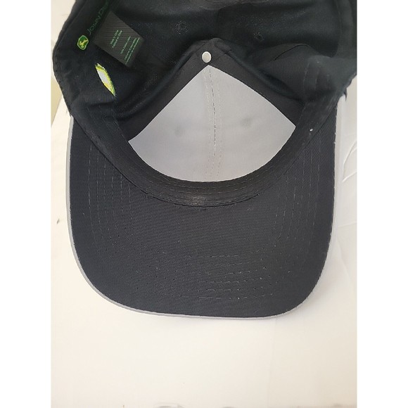 John Deere Dealership Mens Hat Black Gray Strapback Trucker 6-Panel Cap - Picture 9 of 13